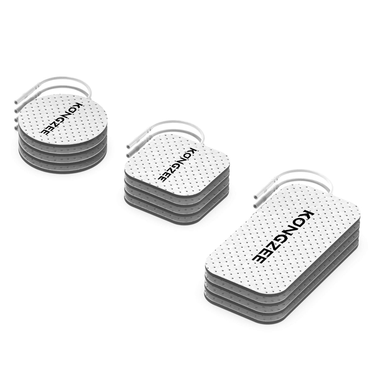 KONGZEE reusable replacement TENS electrode pads in mixed sizes